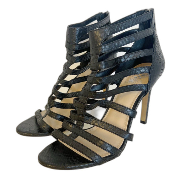 Vince Camuto Kamella High Heel Open Toe Caged Gladiator Sandals Black  Size 8.5 - Picture 1 of 8
